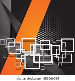 Abstract geometric White, gray and black and red color Card papers for text message with layer background, Business Concept, vector illustration