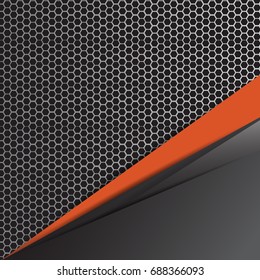 Abstract geometric White, gray and black and Orange color Card papers for text message with layer background, Business Concept, vector illustration