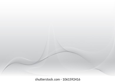 Abstract geometric white and gray color background with wave element. Vector, illustration.