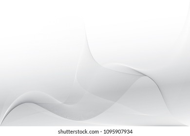 Abstract geometric white and gray color background with wave element. Vector, illustration.