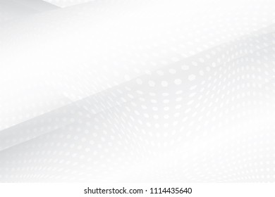 Abstract geometric white and gray color background with halftone modern bright art. Vector, illustration.