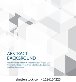 Abstract geometric white and gray color background, vector illustration.