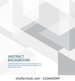 Abstract geometric white and gray color background, vector illustration.