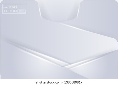 Abstract geometric white and gray color material frame layout modern tech with layer background
