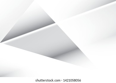 Abstract geometric white and gray color background. Vector, illustration.