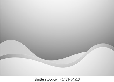 Abstract geometric white and gray color wave layer background. for template design. Vector illustration
