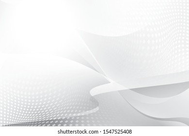 Abstract geometric white and gray color background with halftone effect.
