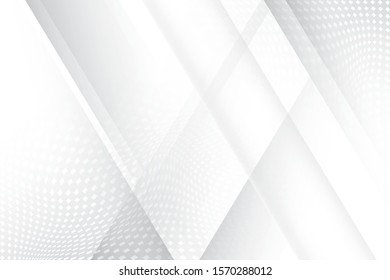 Abstract geometric white and gray color background with halftone effect.