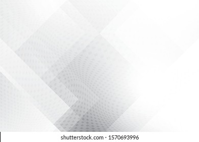 Abstract geometric white and gray color background with halftone effect.