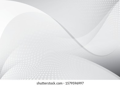 Abstract geometric white and gray color background with halftone effect.