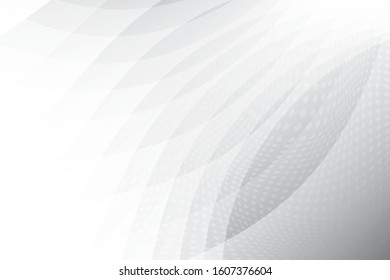 Abstract geometric white and gray color background with halftone effect.