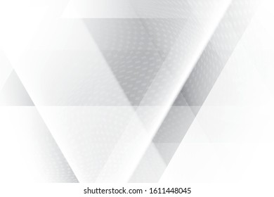 Abstract geometric white and gray color background with halftone effect.
