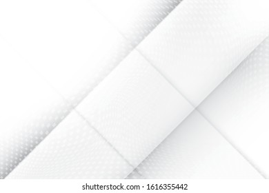 Abstract geometric white and gray color background with halftone effect.