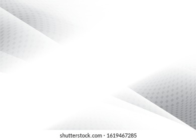 Abstract geometric white and gray color background with halftone effect.