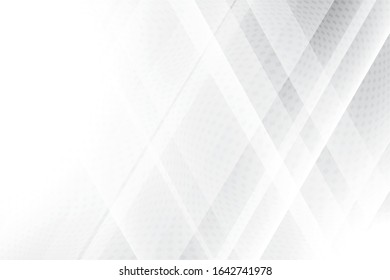 Abstract geometric white and gray color background with halftone effect. Vector, illustration.