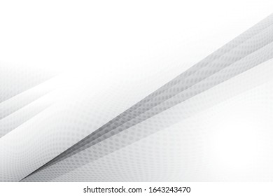Abstract geometric white and gray color background with halftone effect. Vector, illustration.
