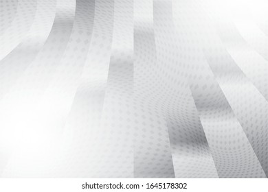 Abstract geometric white and gray color background with halftone effect. Vector, illustration.