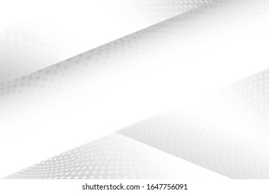 Abstrakter, geometrischer, weißer und grauer Hintergrund mit Halbtoneffekt. Vektorillustration, Illustration.
