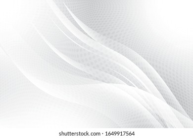 Abstract geometric white and gray color background with halftone effect. Vector, illustration.