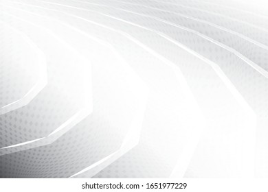 Abstract geometric white and gray color background with halftone effect. Vector, illustration.