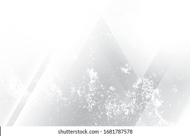 Abstract geometric white and gray color with grunge background. Vector, illustration.