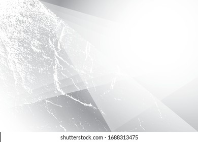 Abstract geometric white and gray color with grunge background. Vector, illustration.