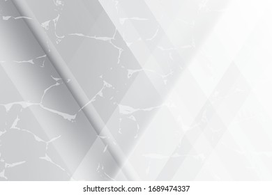 Abstract geometric white and gray color with grunge background. Vector, illustration.
