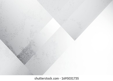 Abstract geometric white and gray color with grunge background. Vector, illustration.