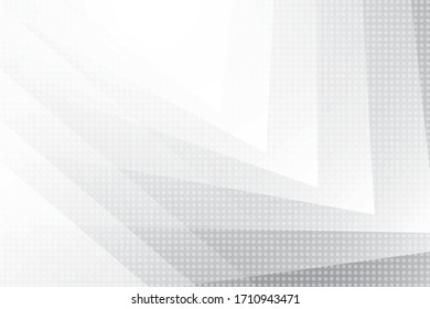 Fondo de color gris y blanco geométrico abstracto con efecto de medio tono. Vector, ilustración.