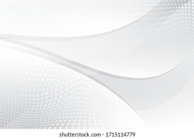 Abstract geometric white and gray color background with halftone effect. Vector, illustration.