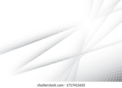 Abstract geometric white and gray color background with halftone effect. Vector, illustration.