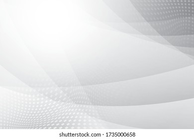 Abstract geometric white and gray color background with halftone effect. Vector, illustration.