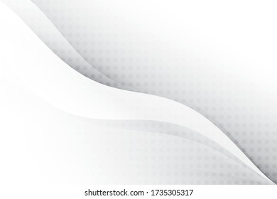 Abstract geometric white and gray color background with halftone effect. Vector, illustration.