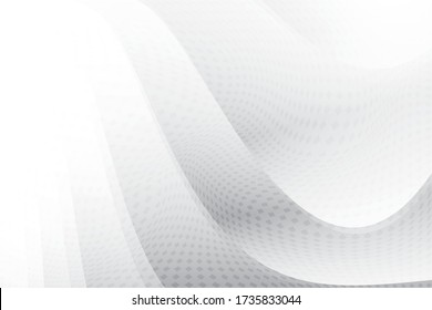 Abstract geometric white and gray color background with halftone effect. Vector, illustration.