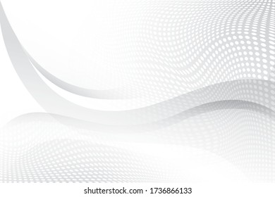 Abstract geometric white and gray color background with halftone effect. Vector, illustration.