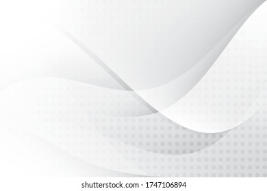 Abstract geometric white and gray color background with halftone effect. Vector, illustration.