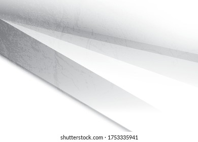 Abstract geometric white and gray color with grunge background. Vector, illustration.