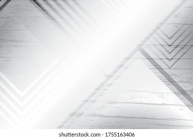 Abstract geometric white and gray color with grunge background. Vector, illustration.