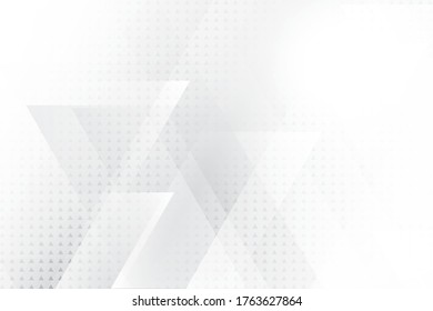 Abstract geometric white and gray color background with halftone effect. Vector, illustration.