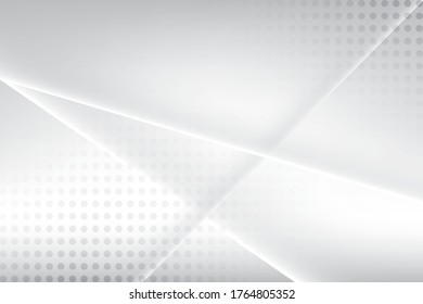 Abstract geometric white and gray color background with halftone effect. Vector, illustration.