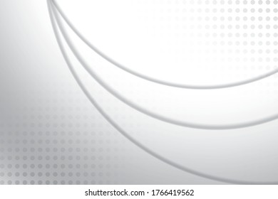 Abstract geometric white and gray color background with halftone effect. Vector, illustration.