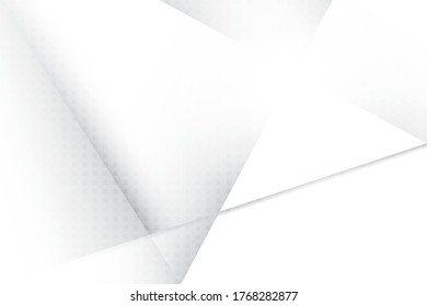 Abstract geometric white and gray color background with halftone effect. Vector, illustration.
