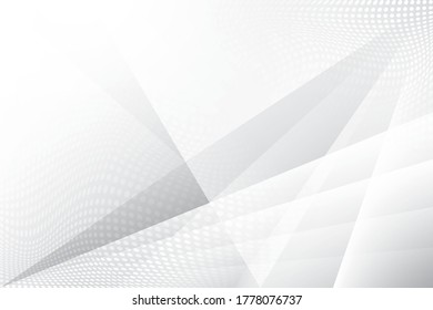 Abstract geometric white and gray color background with halftone effect. Vector, illustration.
