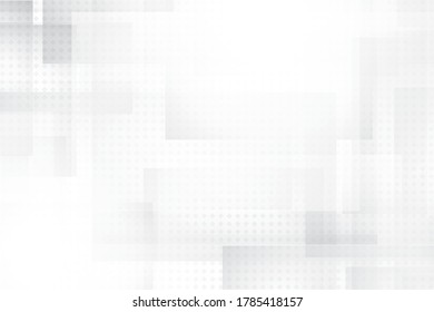 Abstract geometric white and gray color background with halftone effect. Vector, illustration.