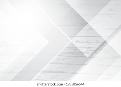 Abstract geometric white and gray color with grunge background. Vector, illustration.