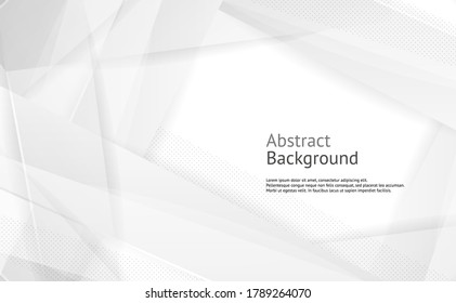 Abstract geometric white and gray color background vector illustration