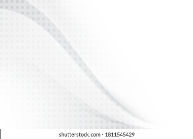 Abstract geometric white and gray color background with halftone effect. Vector, illustration.