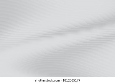 Abstract geometric white and gray color wavy stripe background. Vector, illustration.