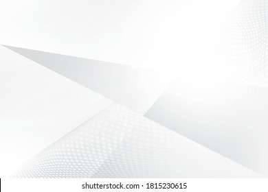 Abstract geometric white and gray color background with halftone effect. Vector, illustration.