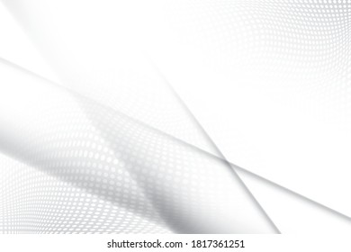 Abstract geometric white and gray color background with halftone effect. Vector, illustration.